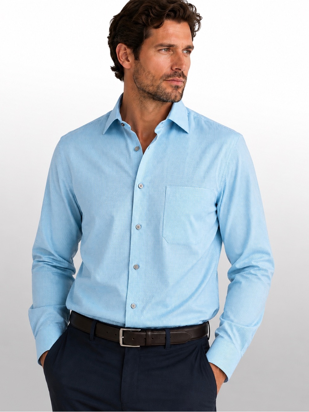 Calvin Klein Regular Fit Dress Shirt Light Blue 16.5 34/35 Cotton